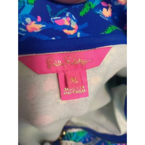 lilly pulitzer Multicolor Floral 1/2 Zip Long sleeve Athletic Pullover Size XL - Picture 6 of 8